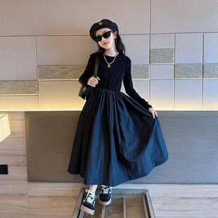 春秋款女童连衣裙2026新款中大童公主裙女孩韩版法式洋气长袖秋装