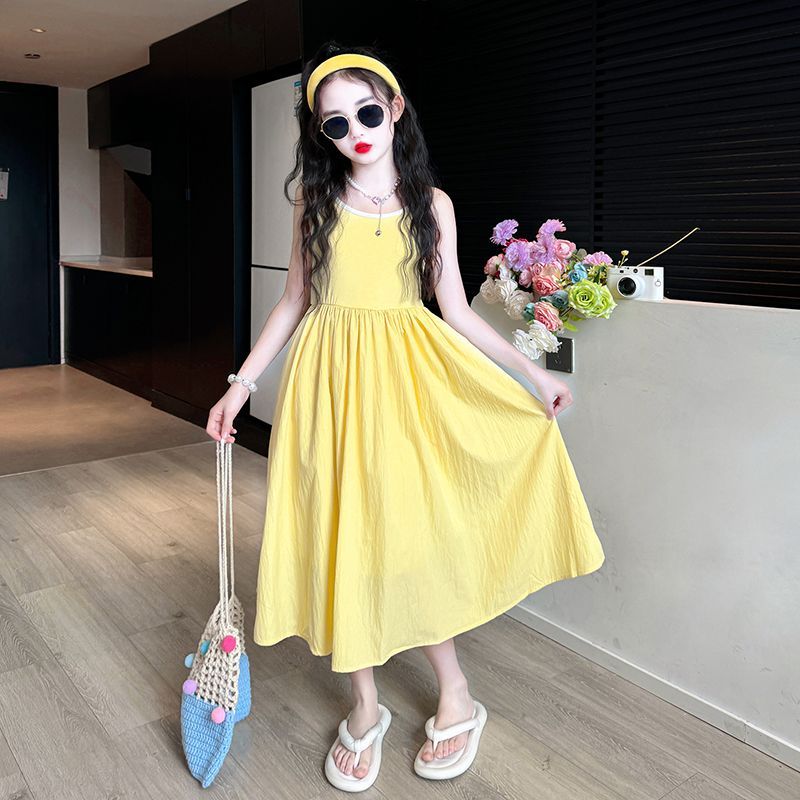 女童连衣裙夏2025新款女大童度假沙滩吊带裙儿童海边穿搭裙子薄款