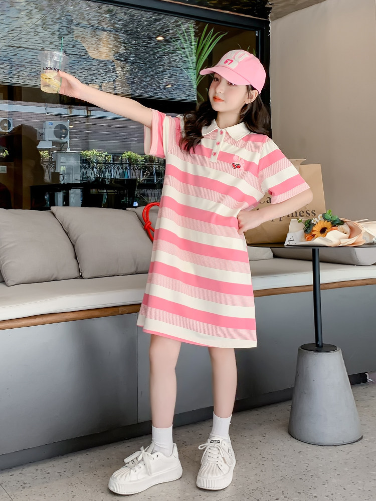 女童夏装连衣裙2025新款洋气童装polo长款T恤裙大童儿童夏季裙子,童装/婴儿装/亲子装,连衣裙,淘宝优惠券,粉丝福利购,淘宝优惠卷