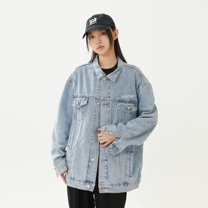 秋季潮流牌翻领字母刺绣休闲水洗牛仔夹克 N603/ P120/控价168图片