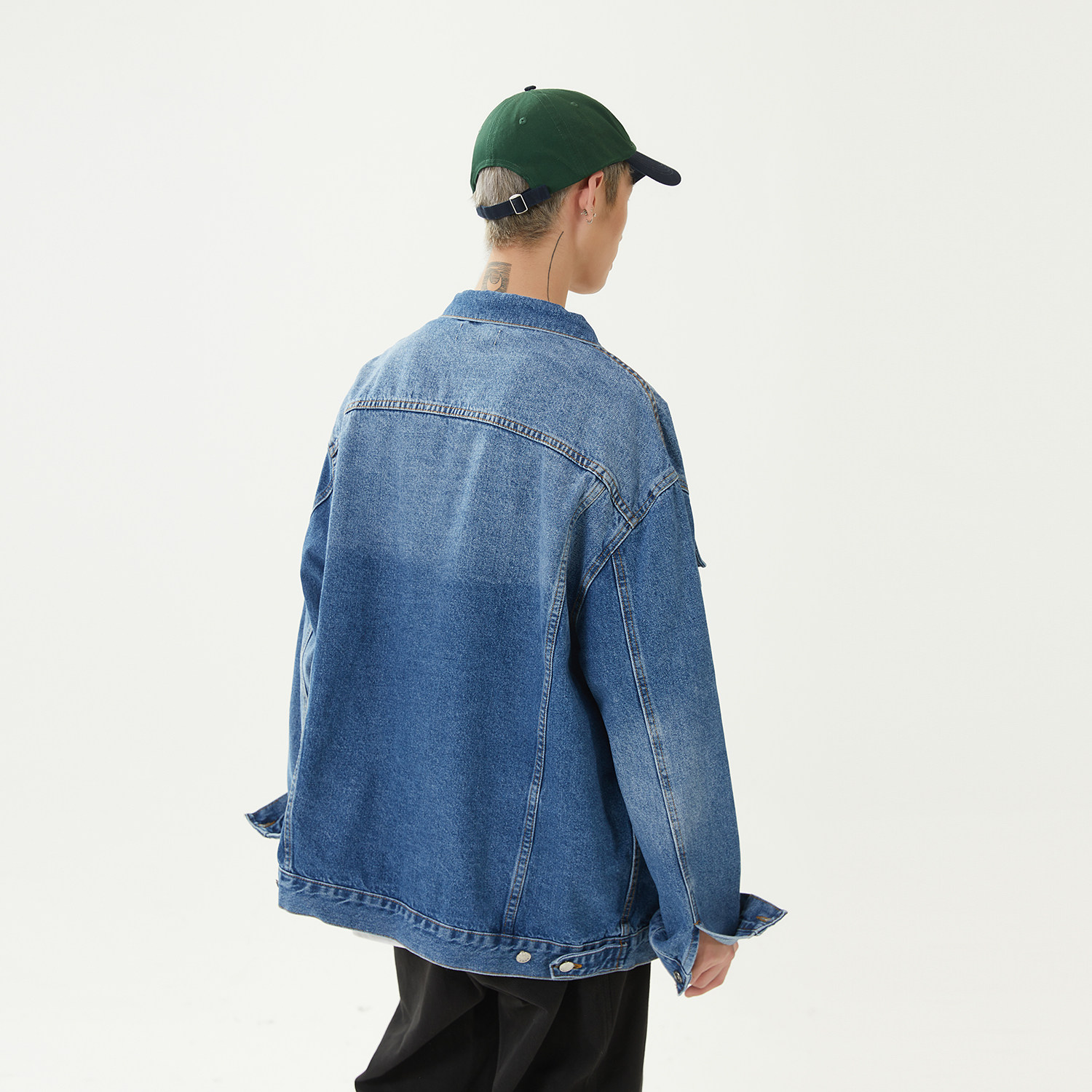 渐变多口袋翻领水洗牛仔夹克情侣休闲外套N605/P105/控价158,男装夹克,星座202-1