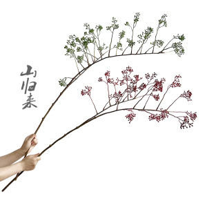 仿真山归来大飘枝 南蛇藤浆果干枝 新中式侘寂风客厅插花装饰假花