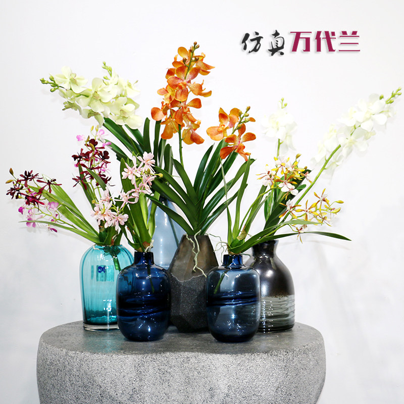 仿真雅美万代兰蜘蛛兰室内样板间桌面茶几卫生间橱柜花艺装饰摆设