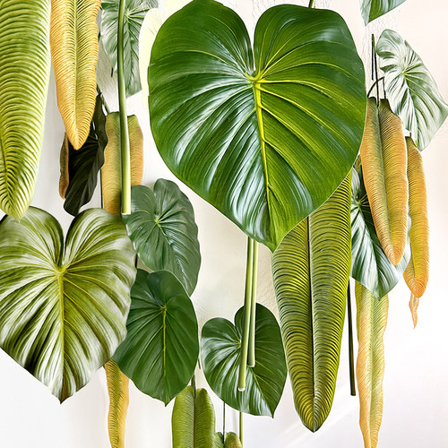 仿真蔓绿绒香蕉叶火鹤王水晶花烛