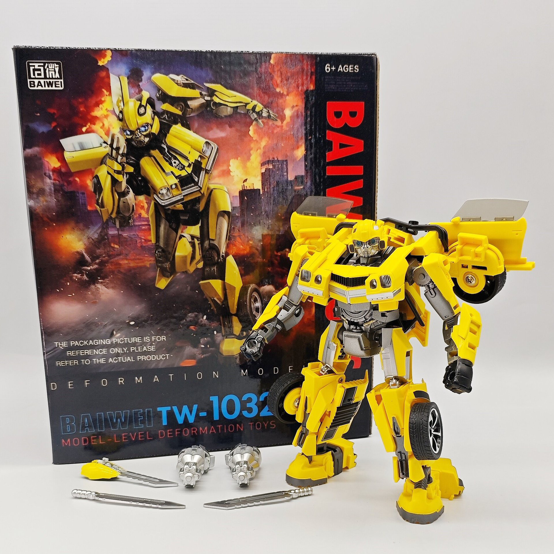 百微 TW-1032 大黄蜂 电影7超能勇士合金成品儿童机器人变形玩具