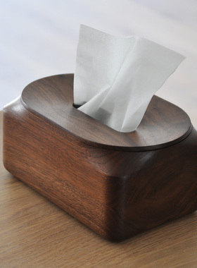 纸巾盒[不然otherwise] 黑胡桃 实木 抽取式纸巾盒 纸抽