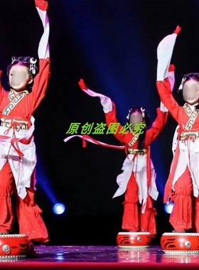 《踏鼓飞燕》汉代槃鼓舞舞蹈服专业定制儿童群舞舞台演出表演服W