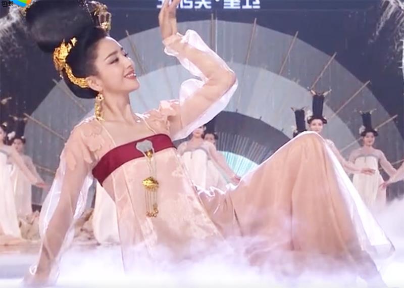 汉服演出服古典舞蹈丽人行服扇古装舞蹈燕洵芒种服双面佟丽娅同款