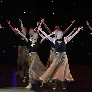 女子群舞现当代舞《漠生花》同款大摆裙舞蹈演出表演服专业定制