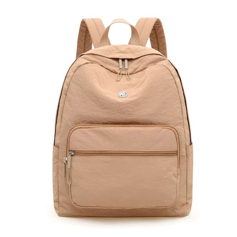 新款纯色双肩包女多口袋书包女生大学生休闲通勤旅游轻便背包男生