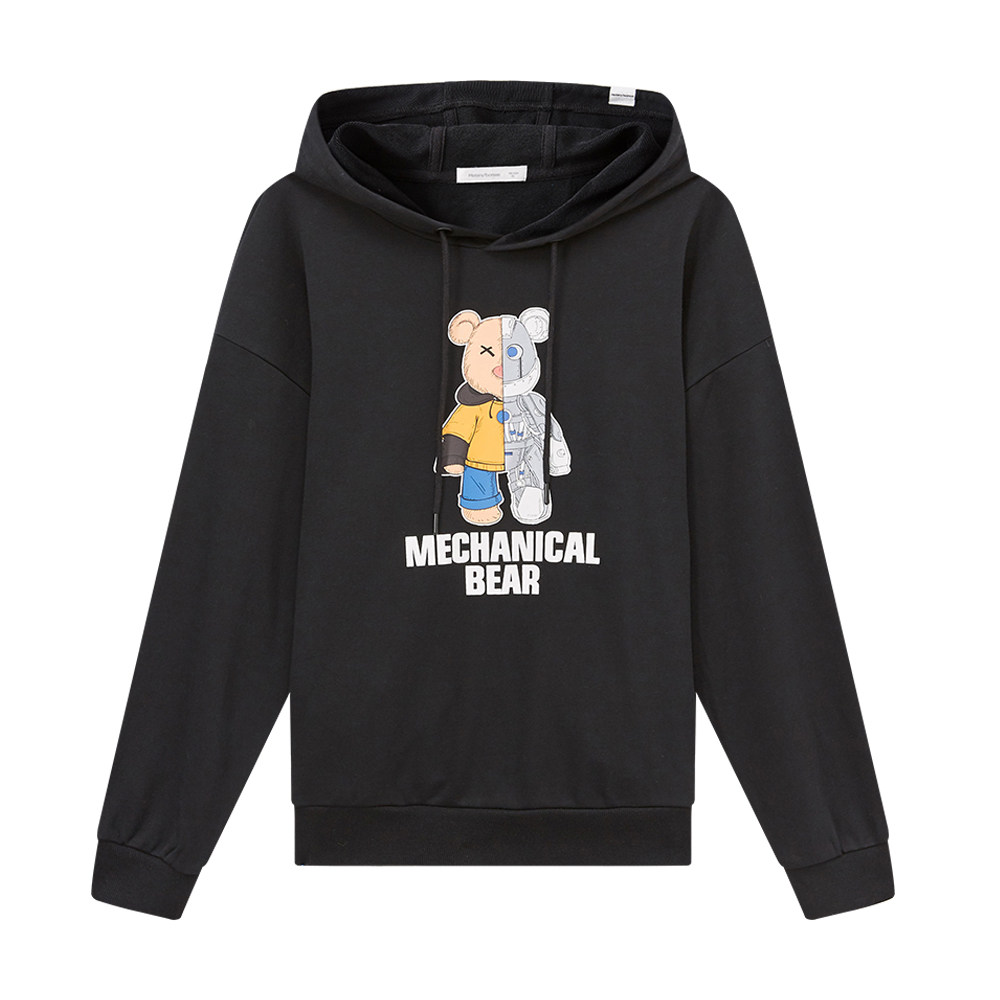 美特斯邦威 卫衣熊系列连帽卫衣男秋季宽松印花潮流上衣男721259