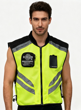 Riding Tribe摩托车骑行反光马甲背心队服摩旅统一荧光安全服马