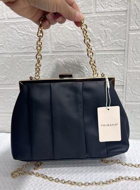 外贸英国primark时尚女包高级感小众复古手提合金口包链条斜挎包