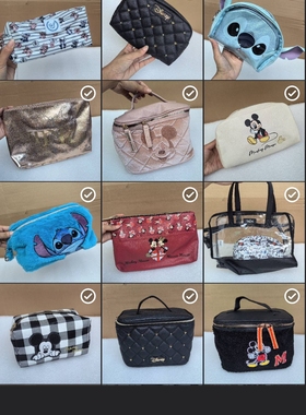联名合作款迪乐园英国prim卡通可爱史迪仔米奇洗漱包化妆包收纳袋