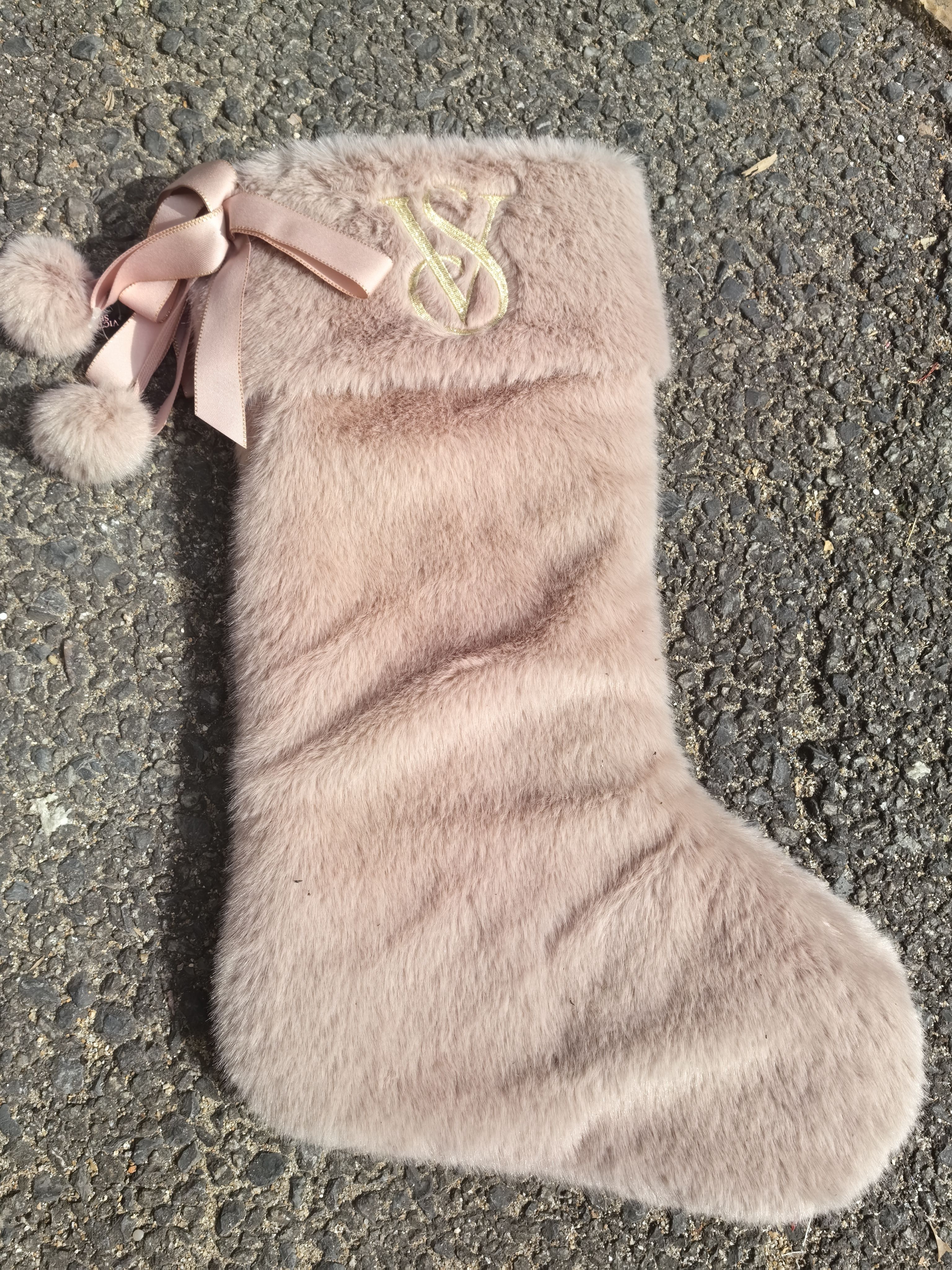 外贸尾货VS毛绒绒圣诞装饰品收纳袋可爱少女心靴子形状收纳包