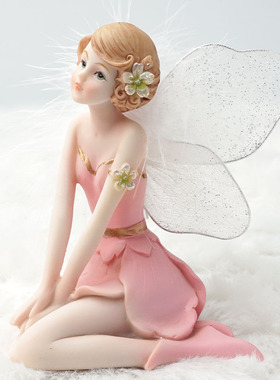 粉色羽毛天使创意唯美汽车摆件