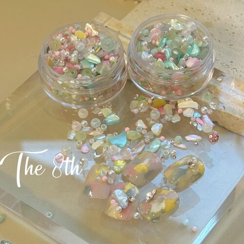 The 8th美甲饰品彩色钻米珠贝壳珍珠水晶碎石不规则美甲素材B1-74