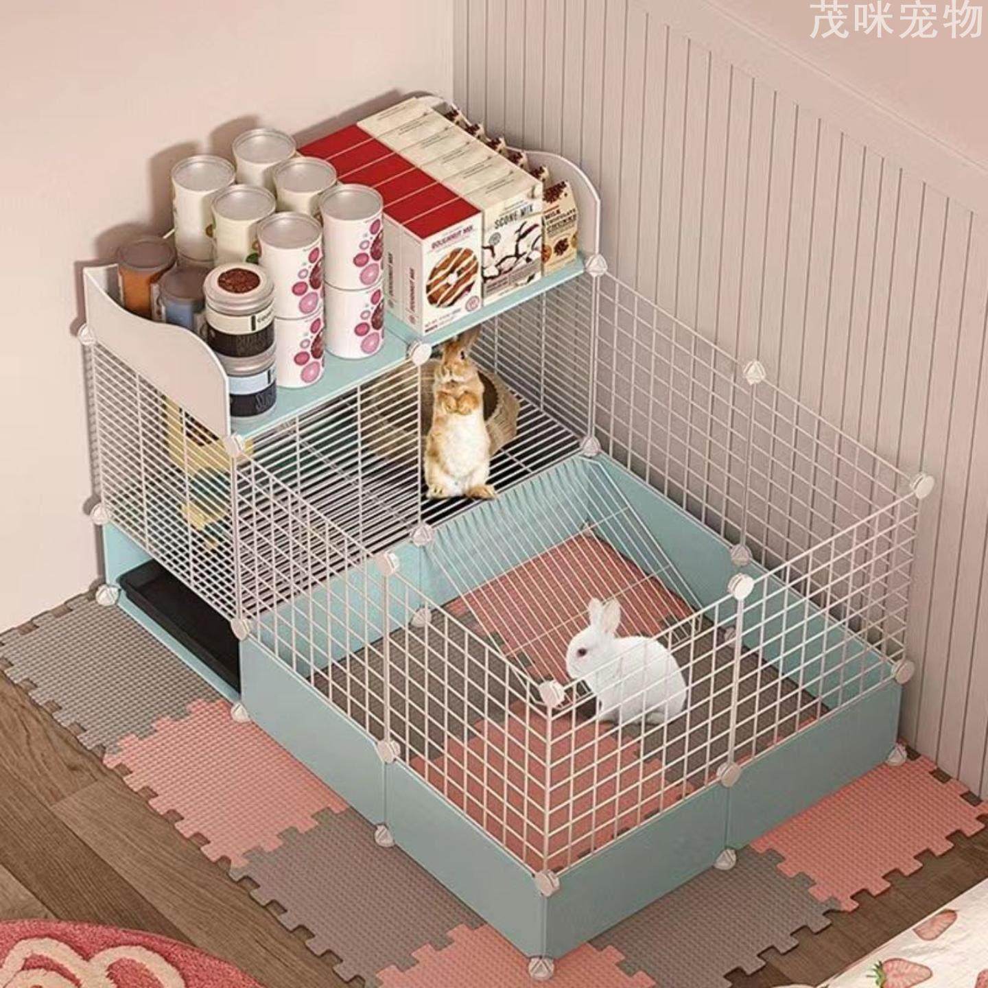 新型兔兔专用笼子大号家用室内养专用荷兰猪豚鼠窝兔子二层别墅,宠物/宠物食品及用品,兔笼,淘宝优惠券,粉丝福利购,淘宝优惠卷