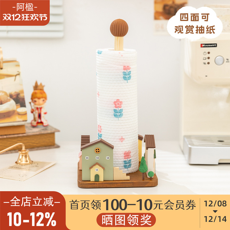 高级立式厨房卷纸置物架卡通装饰