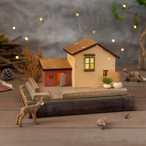 小木屋房子摆件展示柜书架装饰品