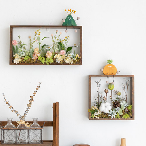 法式客厅仿真花相框画墙装饰绿植