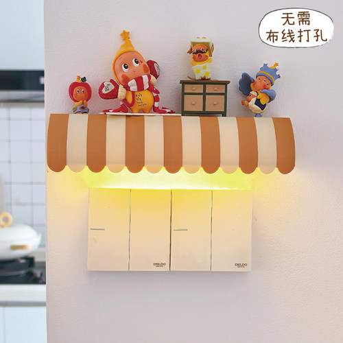 阿楹 可爱人体感应灯磁吸盲盒置物架过道入户门楼梯氛围小夜灯画 - 封面