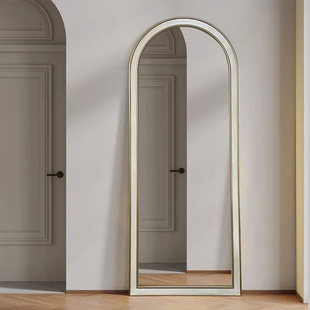 美式 店试衣镜子 落地镜子极简风个性 全身镜定制家用穿衣镜弧形女装