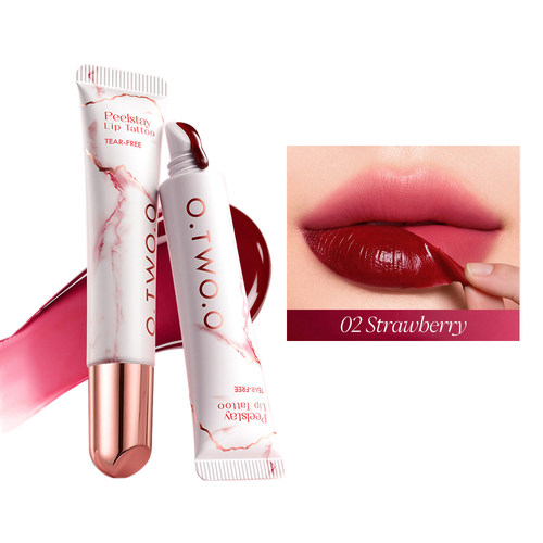 欧美撕拉唇釉 不掉色唇线笔雾面哑光不沾杯持久液体口红lipstains