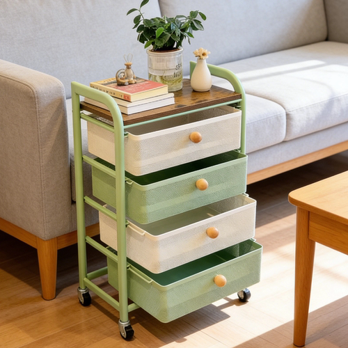 全钢带轮抽屉式置物架