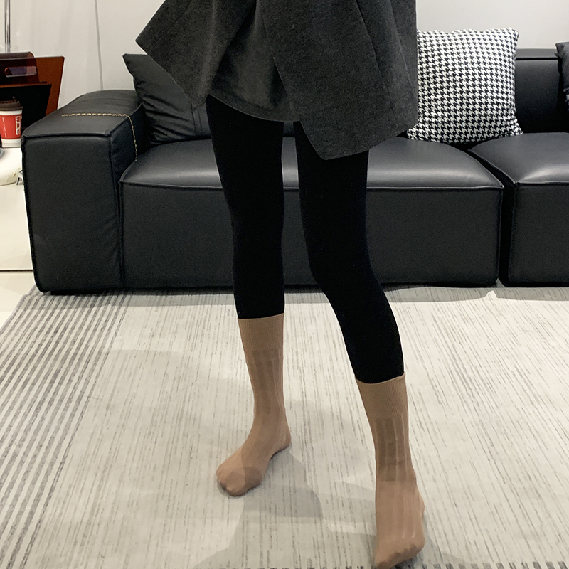 巨保暖！JA冬季御寒超厚高弹800D/1500D显瘦黑色九分裤加厚鲨鱼裤