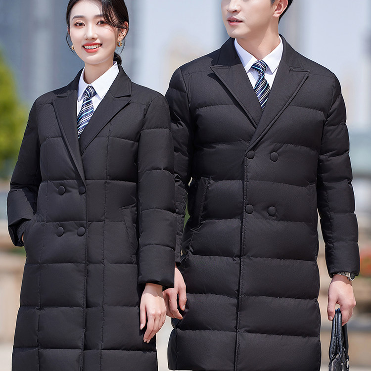 职业装中长款珠宝店售楼部酒店物业4S店冬装羽绒棉服冬季保暖工装
