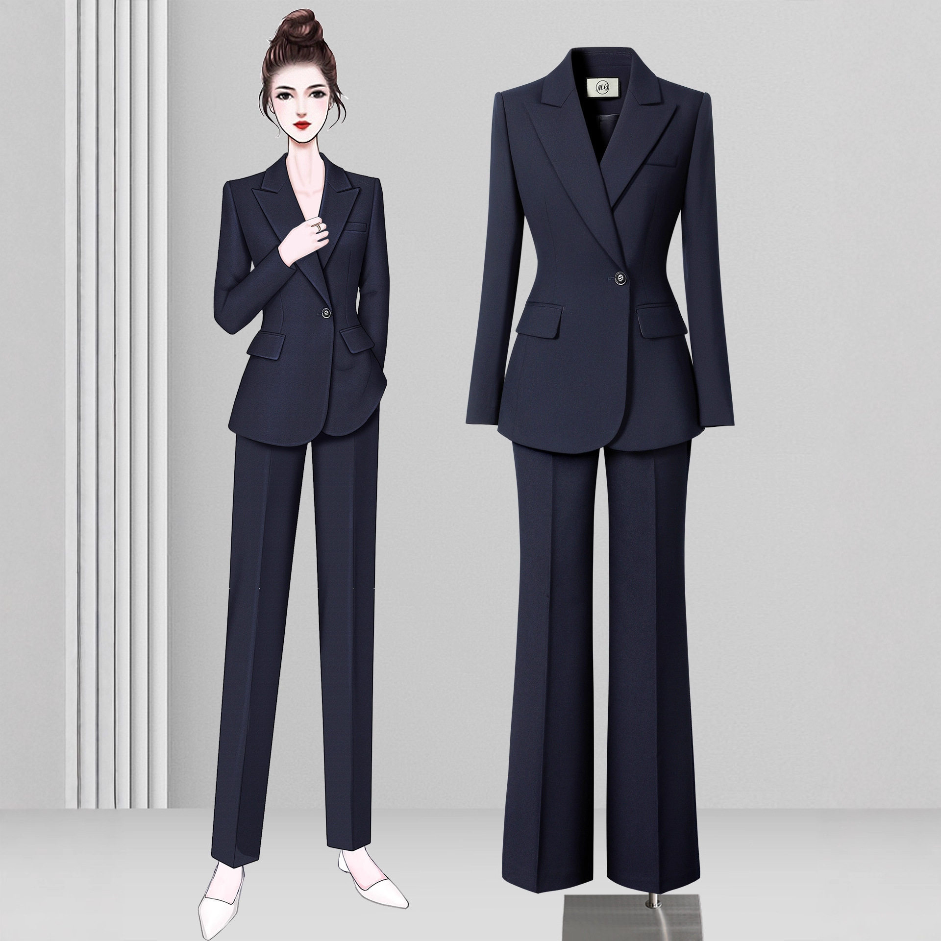 秋冬季气质正装西装套装女工作服