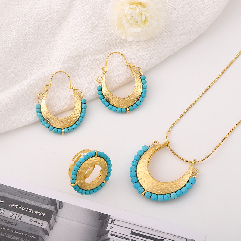 项链戒指蔓笛钛钢套装