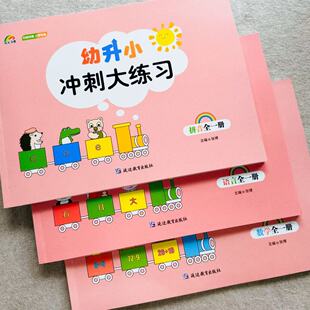 彩虹早教幼升小冲刺大练习拼音数学语言全一册幼儿园大班学前班幼小衔接口算心算0以内不进退位加减法天天练