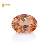 培育橙宝石椭圆形蛋形实验室生长橘色宝石AGL证书戒指吊坠定制