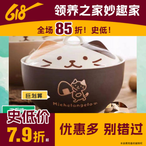 日本可爱猫咪面碗泡面碗