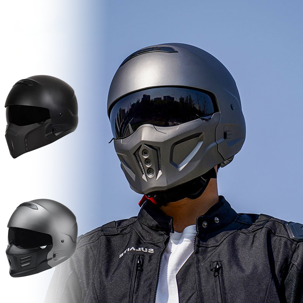 美式战士组合蝎子盔复古巡航摩托车头盔四季轻便机车全盔三c认证