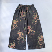 花色香云纱 100真丝珍珠缎女裤 桑蚕丝长裤 新品 丝滑柔软阔腿裤 休闲