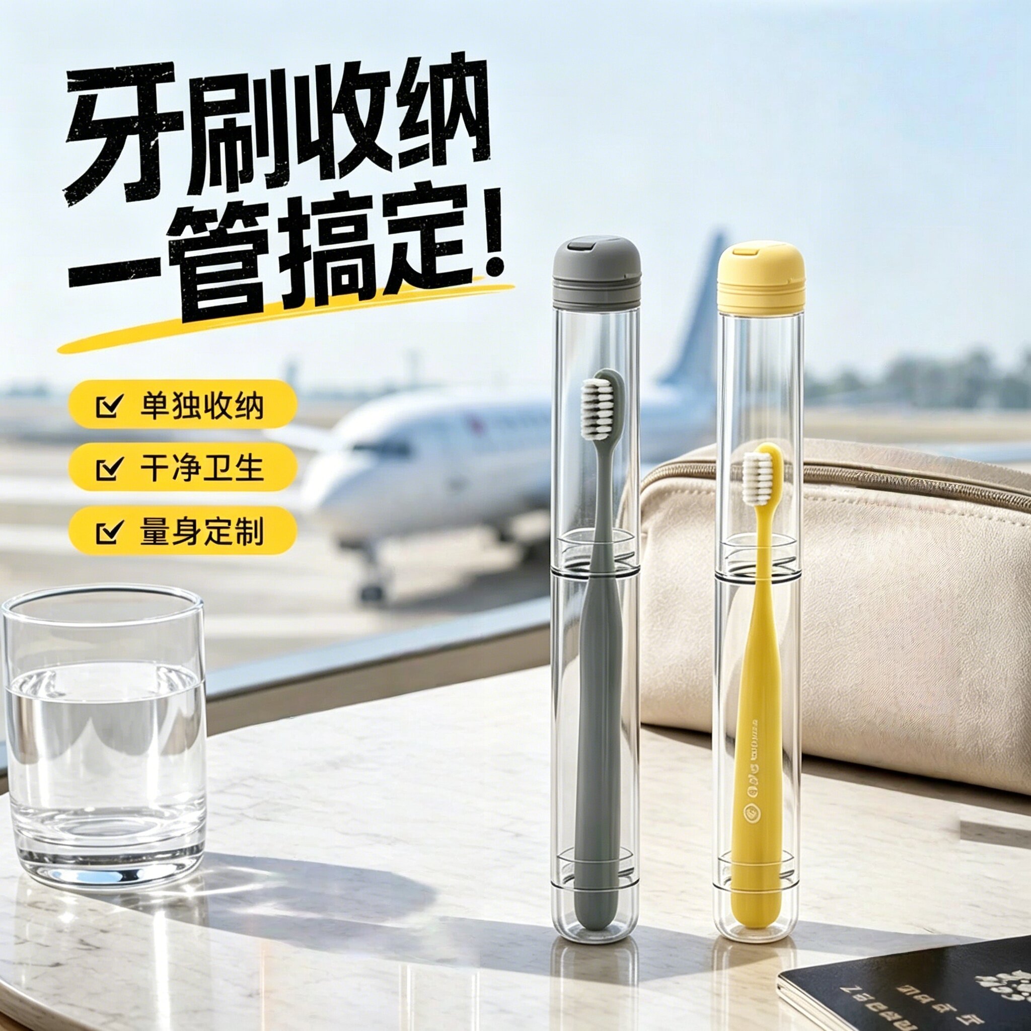 旅行便携透明防尘牙刷收纳盒