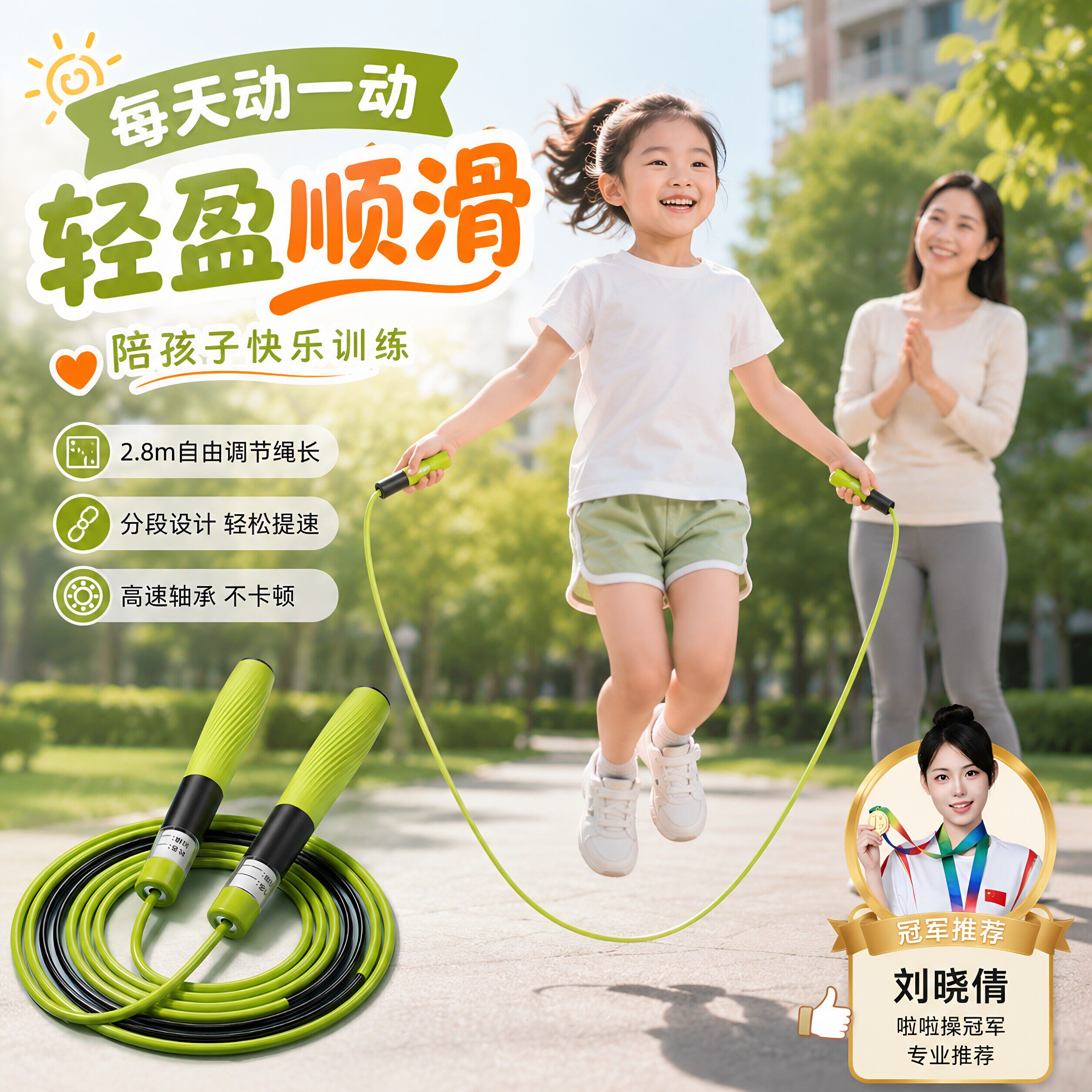 2026新款轴承分段式竞速跳绳小学初中生体育考试中考训练专业专用