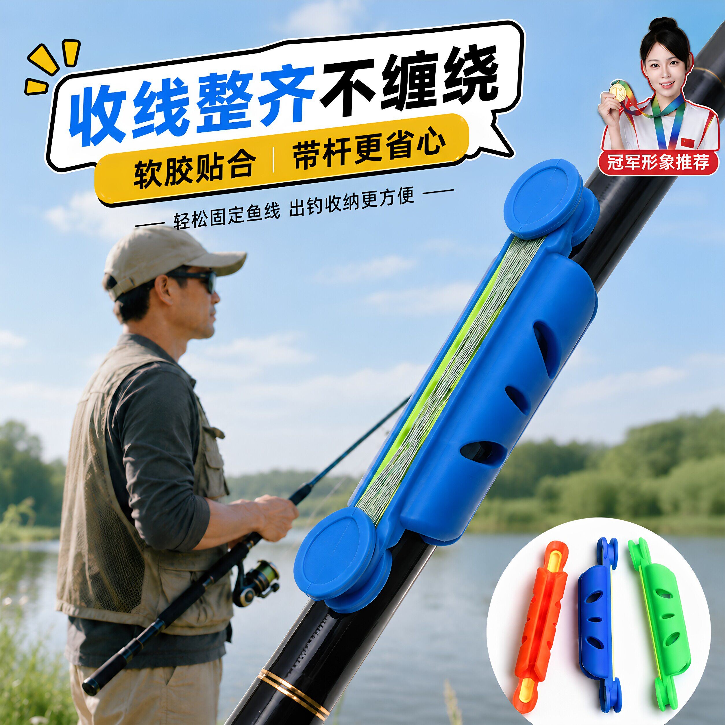 通用手竿快速收线绕线器