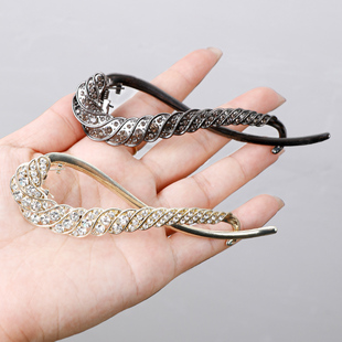 高级感时尚 头发夹子女后脑勺盘发一字夹发卡气质扭头头饰发饰金属