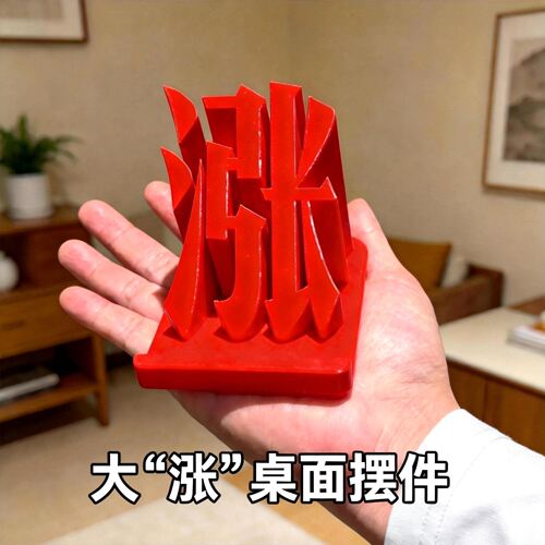 涨！桌面摆件红色创意醒目炫目民办公创意装饰3D打印手机支架