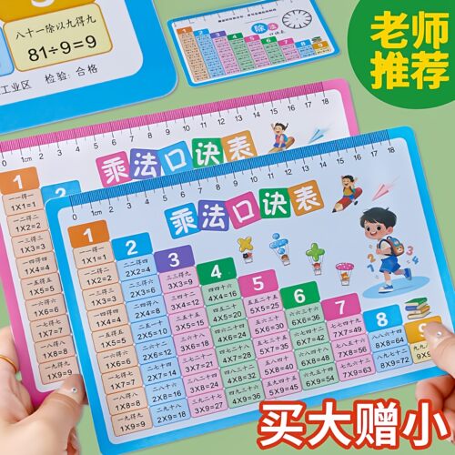 九九乘法除法口诀表卡片
