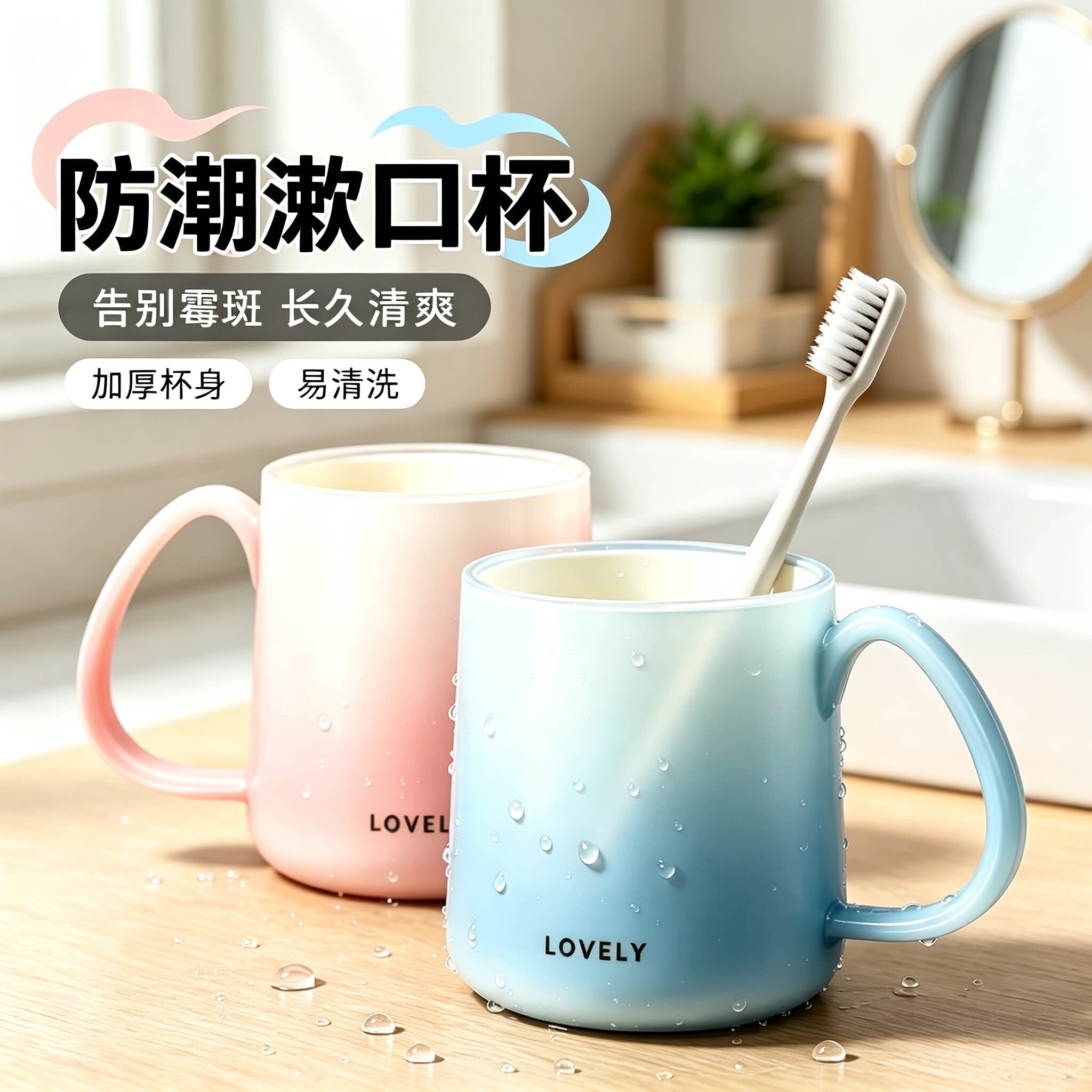 新款防霉漱口杯家用情侣牙刷杯高颜值加厚防摔洗漱杯牙缸杯