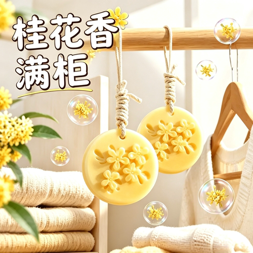 金桂圆形香氛蜡片桂花香片衣柜除味香挂持久留香新款高级小众卧室