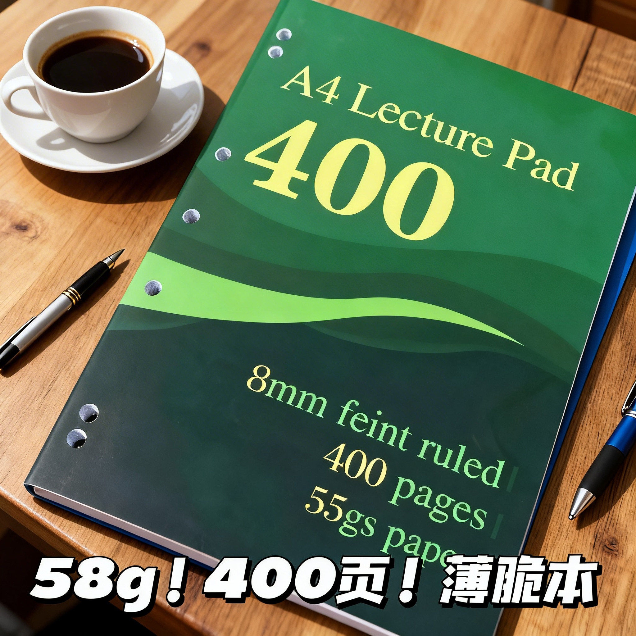 小红书同款开心400薄脆本高颜值加厚笔记本学生简约草稿本练习本