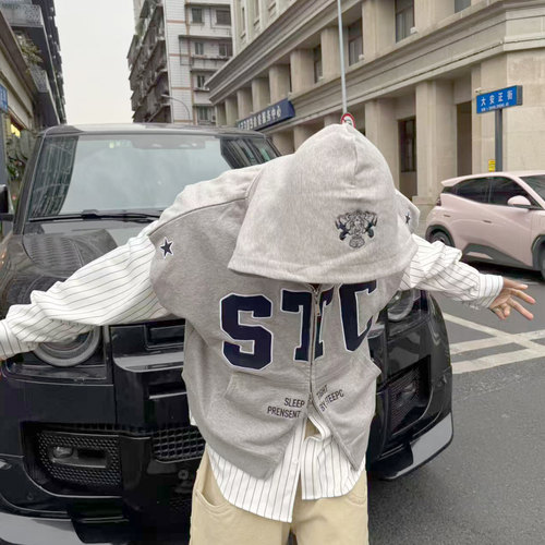 STEEPC连帽宽松叠穿卫衣男女