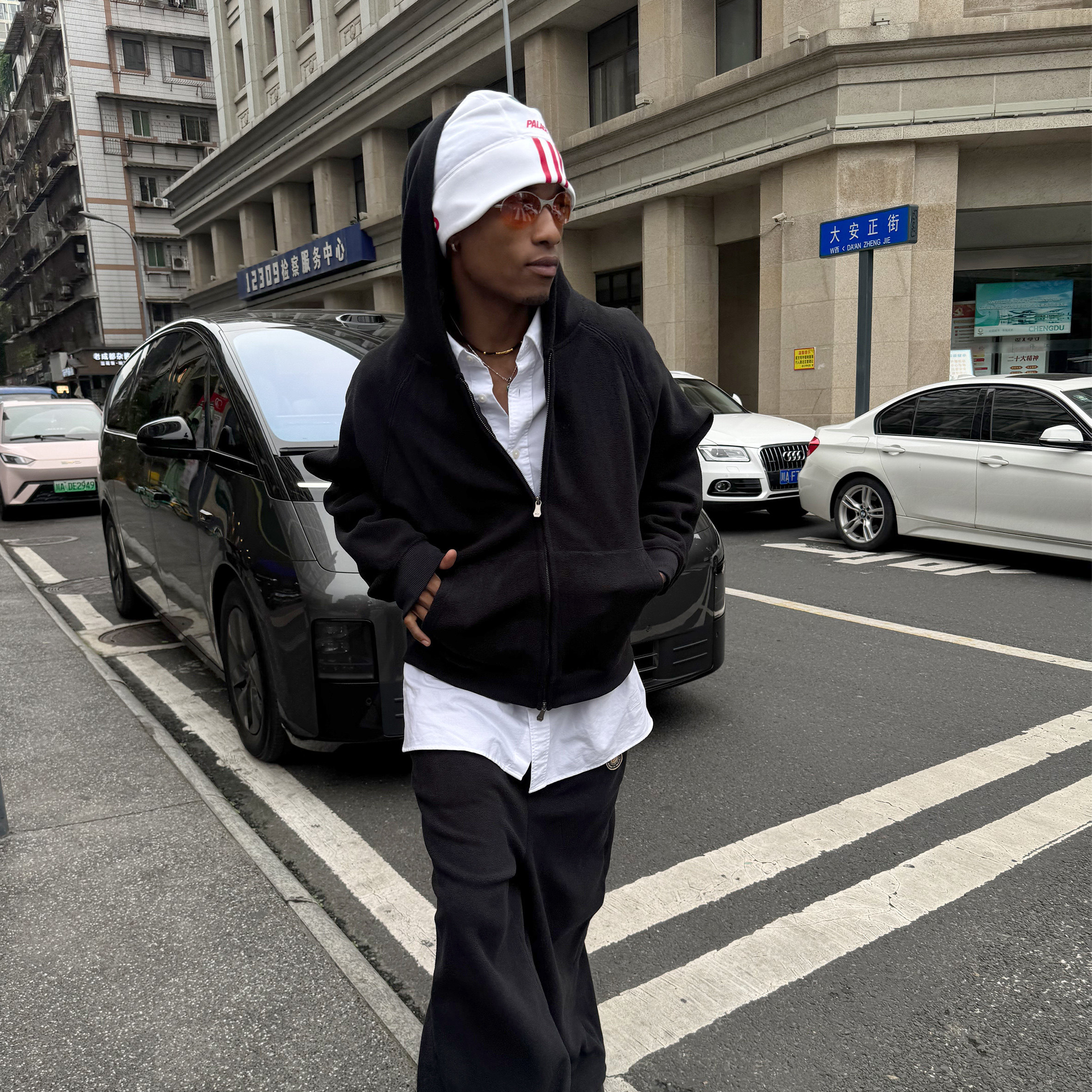 摇粒绒连帽卫衣套装宽松休闲