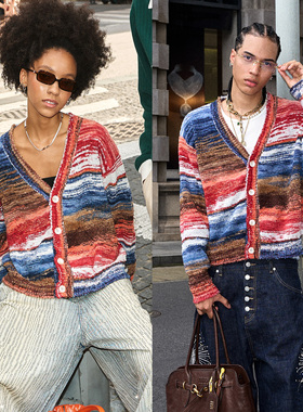 STEEPC 地中海油画*慵懒宽松针织长袖开衫毛衣外套